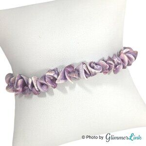 Purple Shell Puka Style Heishi Bracelet